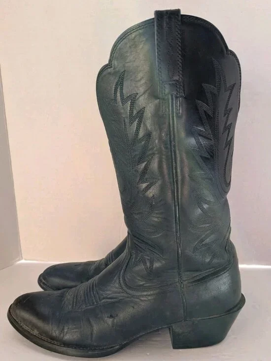 Ariat Heritage R Toe Western Boots Black Leather Women’s 7B Style 15701 Cowboy - Picture 3 of 16